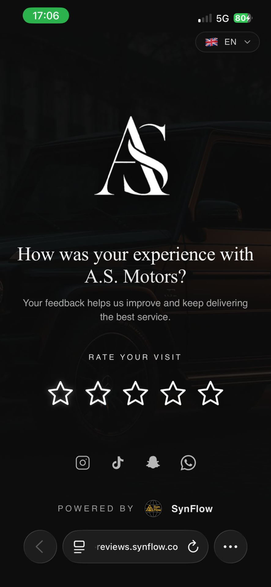 Кастомный лендинг отзывов для A.S. Motors Paris